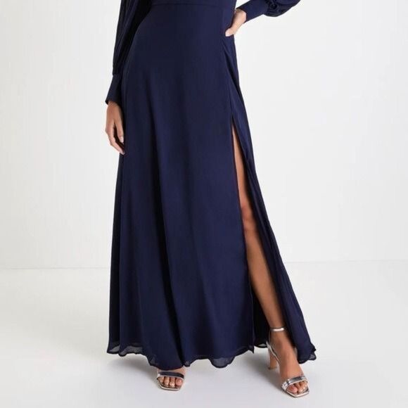 Lulus Feel the Romance Navy Blue Off-the-Shoulder Maxi Dress Size 3X NEW - Picture 10 of 12